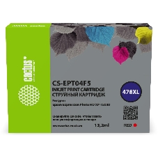Картридж струйный Cactus CS-EPT04F5 478XL красный (13.2 мл) для Epson Expression Photo HD XP-15000