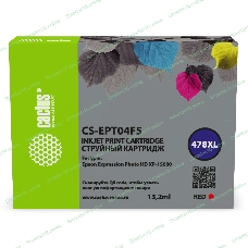 Картридж струйный Cactus CS-EPT04F5 478XL красный (13.2 мл) для Epson Expression Photo HD XP-15000