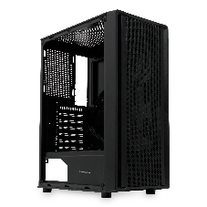 Компьютерный корпус без блока питания HSPD M530, Mesh Mid Tower, Black, TG, 0.4 SPCC, no fans ATX, mATX, mITX 155/290/200mm 2x2.5