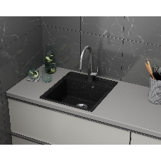 Мойка для кухни BAU Stil Pro 43х49, без выпуска, черный камень