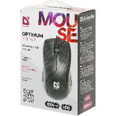 Мышь проводная Defender Optimum MB-160 черный, 1000 dpi, USB, кнопки - 3