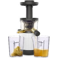 Соковыжималка Moulinex ZU150110 белый/черный, шнековая вертикальная, 150 Вт, 800 мл, электронное, реверс