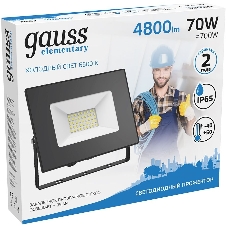 Прожектор светодиодный Gauss LED 70Вт IP65 6500К черный