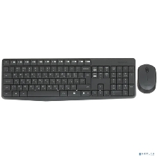 Комплект клавиатура+мышь Logitech MK235 беспроводной, USB, 1000 DPI, серый