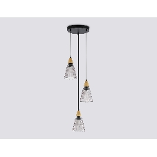 Светильник Ambrella light LH58112/3 BK/LW/SM черный/светлое дерево/дымчатый E14*3 max 40W D270*1200
