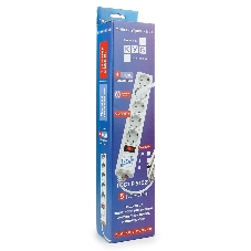 Фильтр-удлинитель Power Cube B 5,0 м 5 розеток (серый) 10А/2,2 кВт