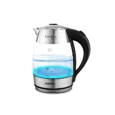 Чайник электрический Centek CT-0059 London, стекло, 1.8л, 2200Вт, LED-подсветка, отделка нерж.