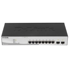 Коммутатор D-Link DGS-1210-10/F1A, 8×1 Гбит/с + 2×1 Гбит/с SFP, настраиваемый