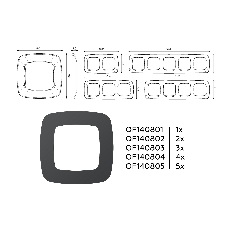 Рамка OMEGA Ecta (Графит Мягкое касание) 1-ая OF140801