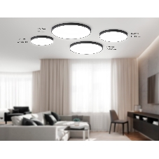 Потолочный светодиодный светильник Ambrella light FV5542 BK черный LED 130W 4200K D800*58 (Без ПДУ)