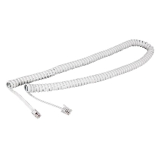 Шнур для телефонной трубки Rexant витой RJ-10 (4P-4C), 2м, белый