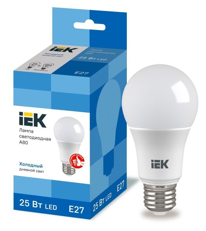 Лампа cветодиодная LED A80 шар 25Вт 230В 6500К E27 IEK LLE-A80-25-230-65-E27