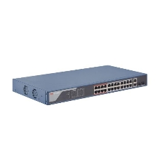 Коммутатор Hikvision DS-3E1326P-EI, 24×100 Мбит/с PoE+ + 2×1 Гбит/с Combo, управляемый