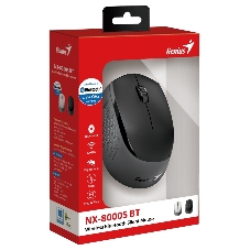 Мышь беспроводная Genius NX-8000S BT черный, 1200 dpi, радиоканал, Bluetooth, USB, кнопки - 3