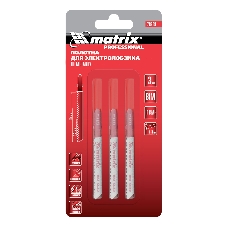 Полотна для электролобзика Matrix по металлу, 3 шт. T118AF, 55 х 1,2мм, Bimetal