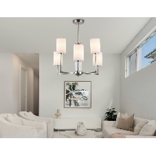 Люстра Ambrella light LH56211/6 SN/FR никель/белый матовый E27/6 max 60W D600*600