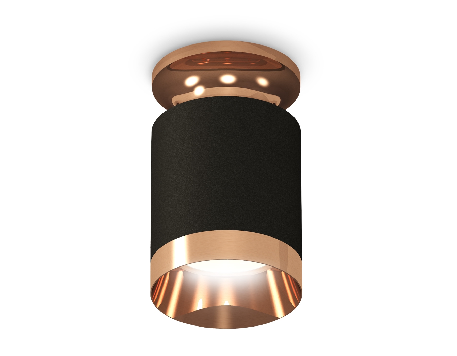 Светильник Ambrella Light XS6302180 SBK/PPG черный песок/золото розовое полированное MR16 GU5.3 (N6906, C6302, N6135)