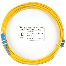 Патч-корд оптический Cabeus Tight Buffer, Simplex SC/LC, OS2 9/125, LSZH, 15м, d= 3мм, синий хвостовик, желтый