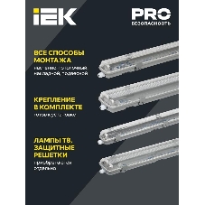 Светильник ДСП IEK LDSP0-2101-2X060-K01 2102 под LED лампу 2 х T8 600мм IP65