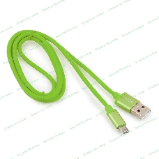Кабель USB2.0 Cablexpert CC-S-mUSB01Gn-1M, AM/microB, серия Silver, 1м, зеленый, блистер
