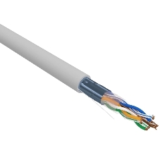 Кабель витая пара Rexant F/UTP, cat.5e, PVC, 4х2х0,52 мм, 24AWG, INDOOR, SOLID, серый, 305 м PRO