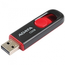 Флешка USB ADATA С008 (AC008-64G-RKD), 64Gb, USB 2.0, R/W 15/5, черный/красный