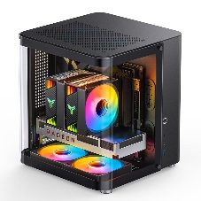 Корпус без блока питания Корпус JONSBO TK-1 Black 2.0 MATX без БП, mini-ITX, micro-ATX, черный