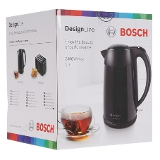 Чайник электрический Bosch TWK3P423 1.7 л, 2400 Вт, черный (корпус: нержавеющая сталь)