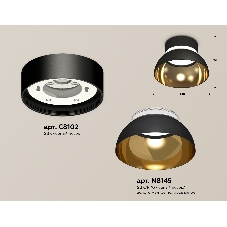 Светильник Ambrella Light XS8102036 SBK/PYG/CL черный песок/золото желтое полированное/прозрачный GX53 (C8102, N8145)
