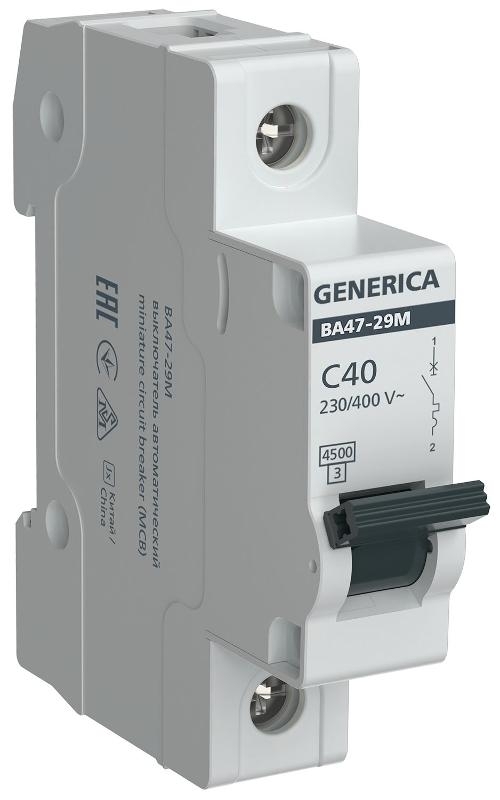 Выключатель автоматический ВА47-29М 1P 40А 4,5кА C GENERICA