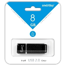 Флешка USB Smartbuy Quartz black (SB8GBQZ-K), 8Gb, USB 2.0, R/W 15/5, черный