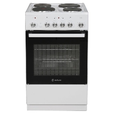Плита электрическая De Luxe 5004.16Э белый, конфорок 4 шт, духовка 46 л, 50 см x 85 см x 50 см