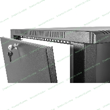 Шкаф коммутационный ЦМО (ШРН-6.350.1-9005) настенный 6U 600x350 мм пер. дв. металл 200 кг черный 300 мм 180 град.
