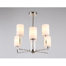 Люстра Ambrella light LH56211/6 SN/FR никель/белый матовый E27/6 max 60W D600*600