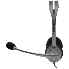Гарнитура Logitech H110 серебристый, проводная, 3.5 мм