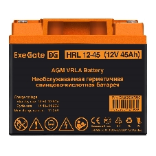 Аккумуляторная батарея ExeGate HRL 12-45 (12V 45Ah, под болт М6)
