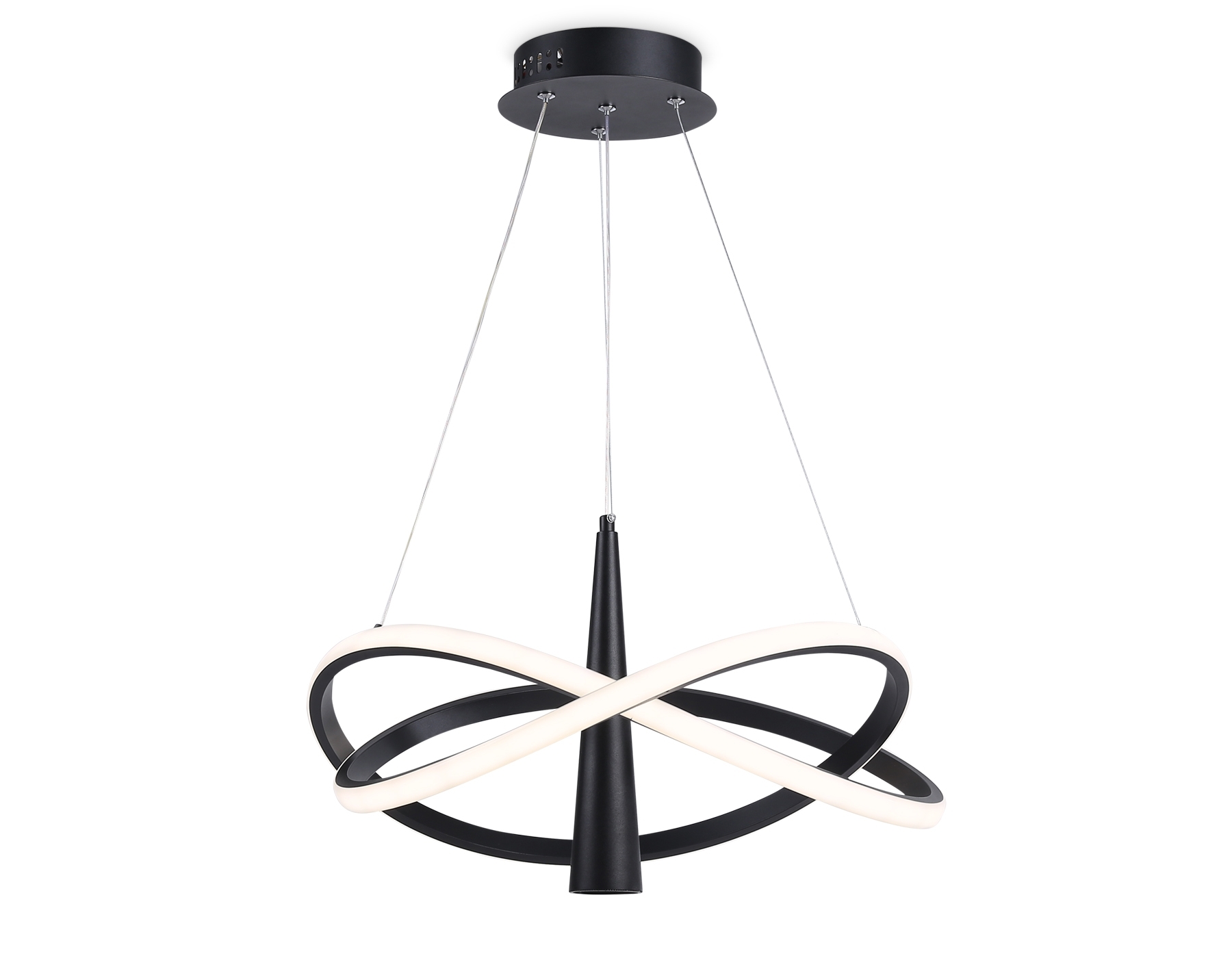 Подвесной светодиодный светильник Ambrella light FL5368/2+1 BK черный 47W 3000K-6400K D480*1200 (ПДУ ИК)