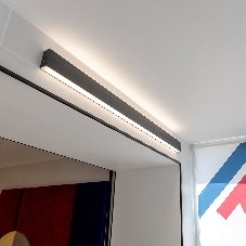 Линейный светодиодный накладной двусторонний светильник 53см 20W 4200K черная шагрень