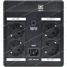 Источник бесперебойного питания Line-interactive 1,2кВА/720Вт, фаза 1/1, LCD дисплей, с АКБ 2х7AH, USB, Schuko