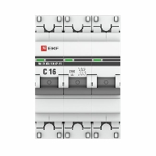 Выключатель автоматический EKF mcb4763-3-16C-pro 3P 16А (C) 4,5kA ВА 47-63 EKF PROxima