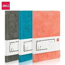 Блокнот Deli EN126LORANGE A5 210х143 мм, искусственная кожа, 96 л, линейка, мягкая обложка, оранжевый