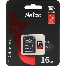 Флеш карта NeTac MicroSD card P500 Extreme Pro 16Gb, retail version w/SD adapter