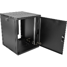 Шкаф коммутационный ЦМО (ШРН-9.500.1-9005) настенный 9U 600x529 мм пер. дв. металл 200 кг черный 470 мм 180 град.