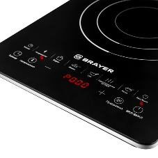 Плита настольная электрическая BRAYER BR2800 черный, 2.2 кВт, индукция, конфорки - 1, стеклокерамика, сенсор