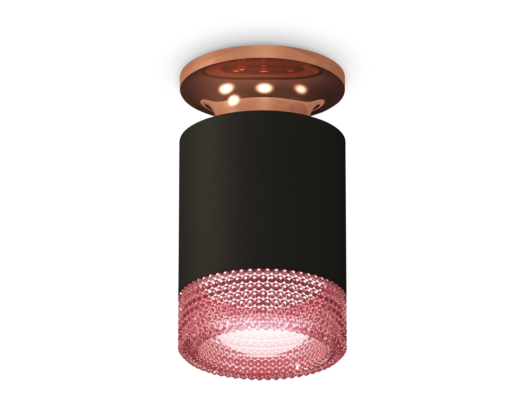 Светильник Ambrella Light XS6302182 SBK/PPG/PI черный песок/золото розовое полированное/розовый MR16 GU5.3