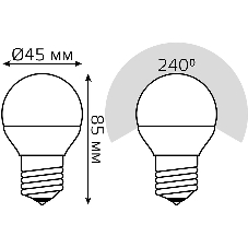 Лампа светодиодная Gauss Elementary 53232 12Вт цок.: E27 шар 220B 6500K св. свеч. бел. хол. (упак.: 10 шт)