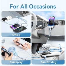 Кабель Vention 3 в 1 USB 2.0 AM/Micro-B, USB-C, Lightning M 1.5м. белый 6A, шт.