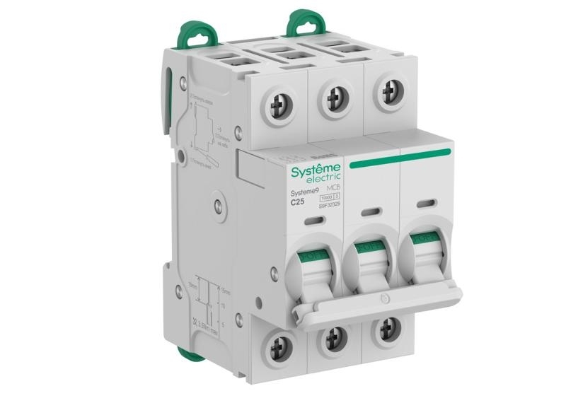 Выключатель автоматический 3П 25А характеристика C 10кA 400В Systeme Electric Systeme9 (кратно 1)