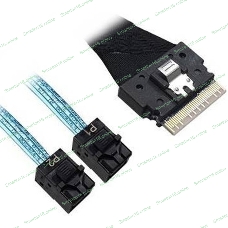 Кабель Broadcom 05-60003-00 Slimline SASx8 (SFF8654) -to- 2 SAS HD x4 (SFF8643)+ SFF9402, 1M