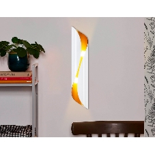 Настенный светильник FW240 WH/GD белый/золото G9/2 max 40W 400*80*100 (лампы LED G9 7W 4200K в комплекте)